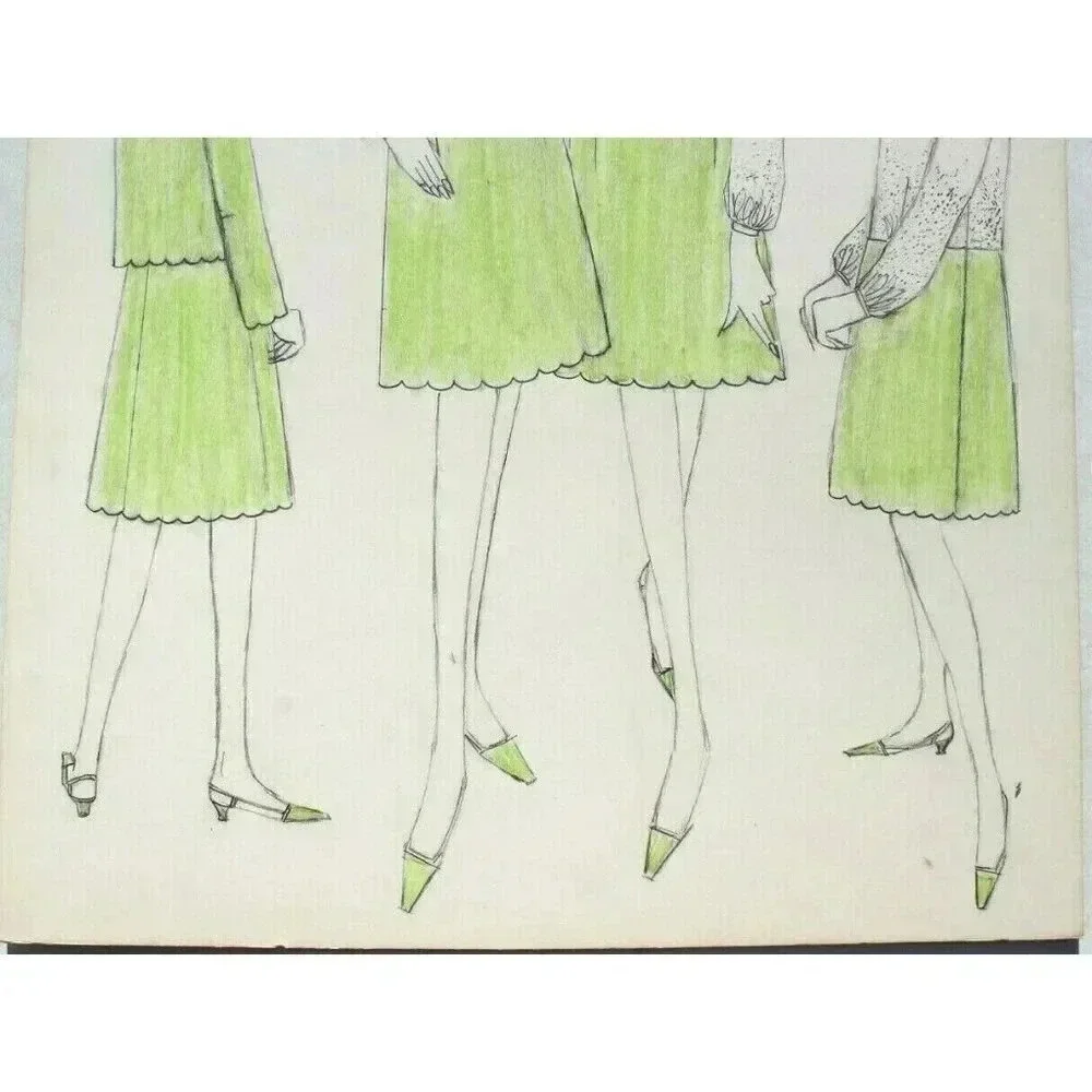Vtg 1963 Retro MCM Fashion Designer Presentation (Mood) Sketch Board (22 of 40)